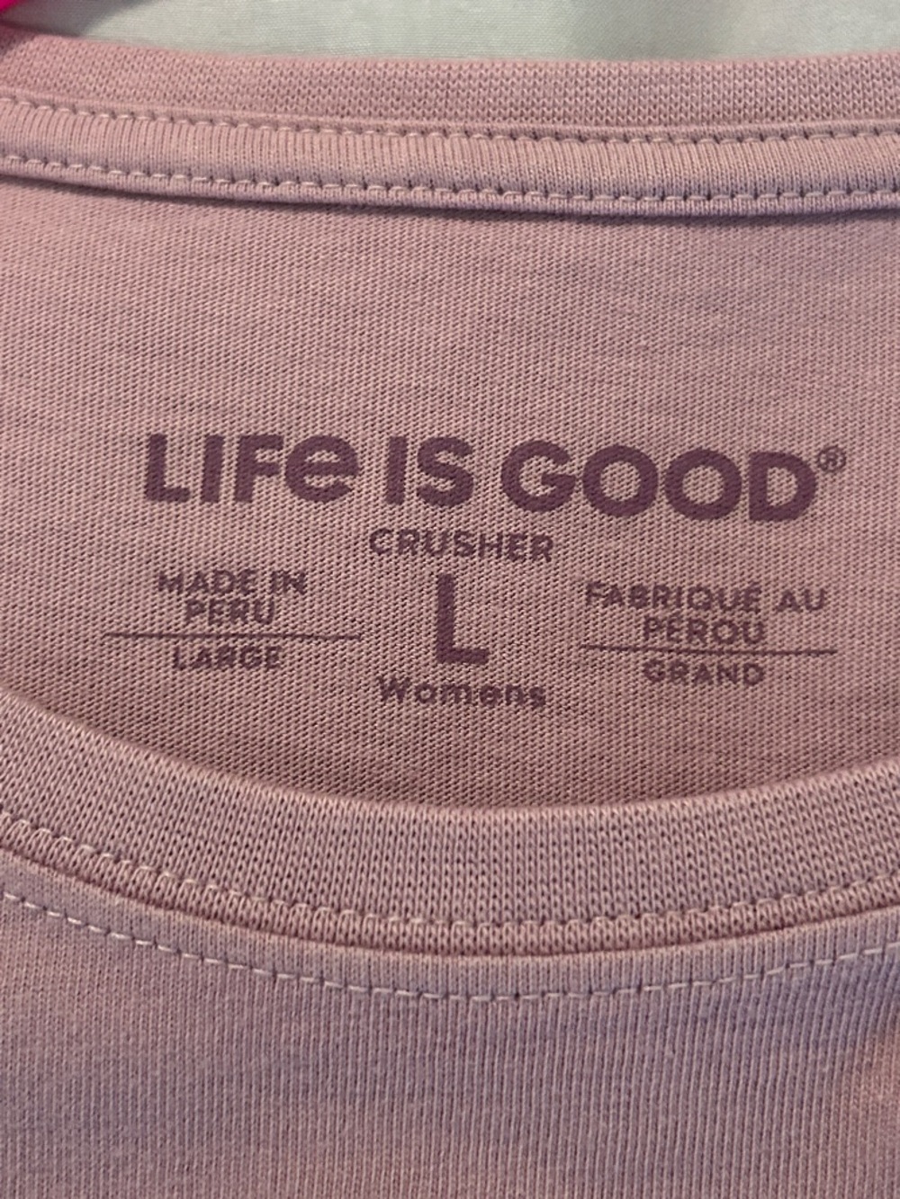 Life Is Good Mauve Pink Cat Tee size large - Picture 6 of 8